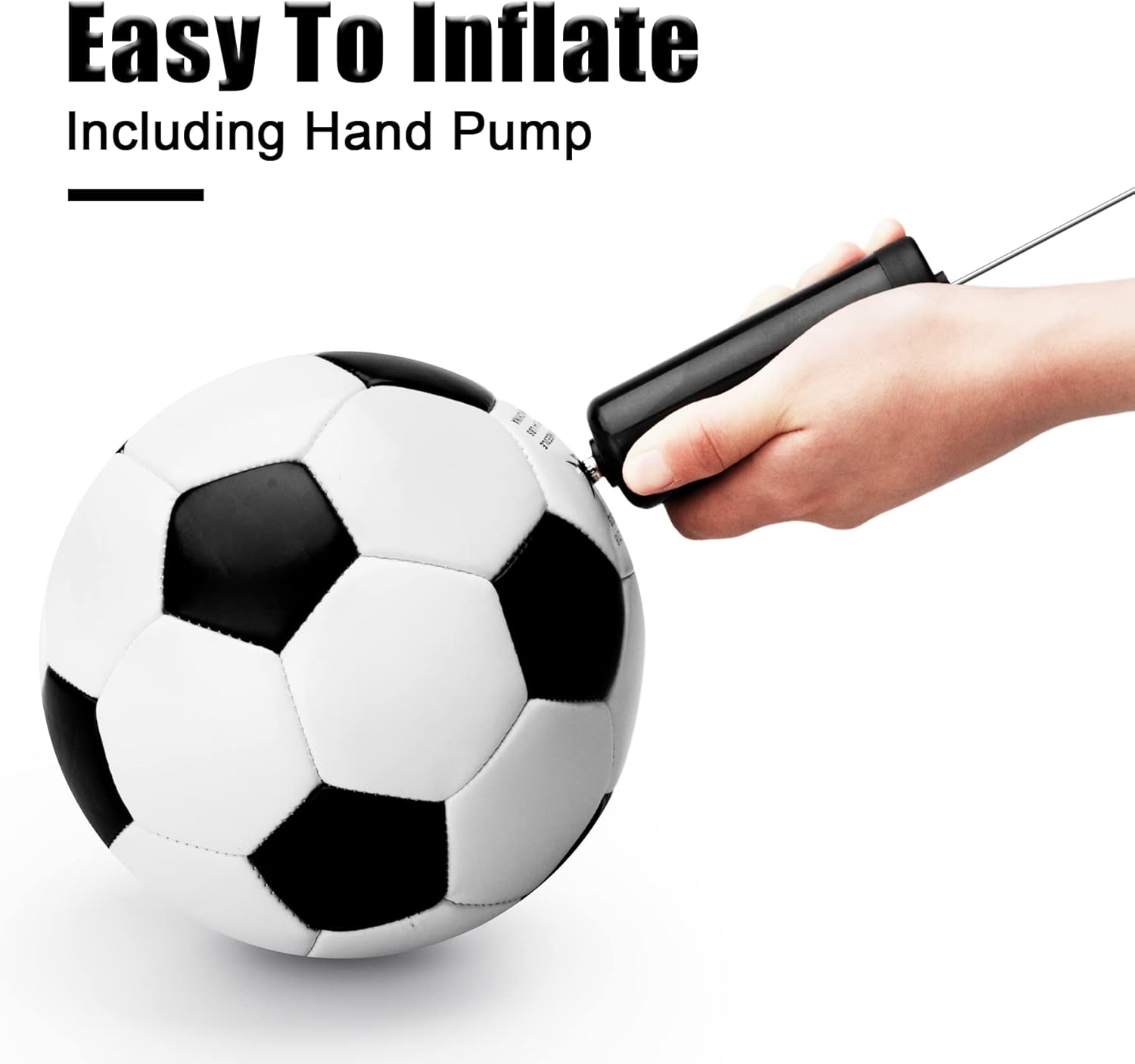 Soccer Ball Size 5 Size 4 Size 3 Size 2 with Pump Deflated - Single, 2 or 3 Pack Official Size Indoor Outdoor Training - Gift for Toddler Kids Youth Teens Adult 1-3 5-8 8-12 12+ Years Old Boys Girls